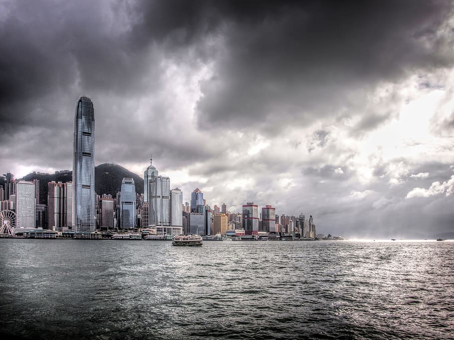 홍콩, 중국, 아시아, 도시 풍경, 홍콩 스카이 라인, 도시, 건축, 스카이 라인, 중국어, 현대