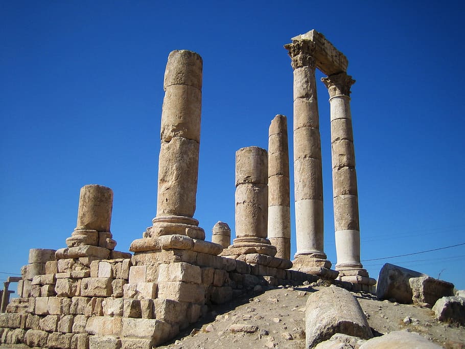 Amman Citadel, Amman, Citadel, Ancient, amman, citadel, architecture, stone, history, middle, roman