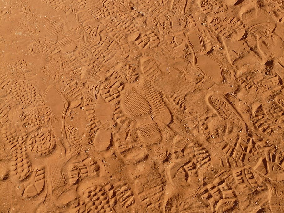 茶色の砂, 足跡, 砂, 砂漠, 再版, 靴, 行く, 走る, プロフィール, ビーチ