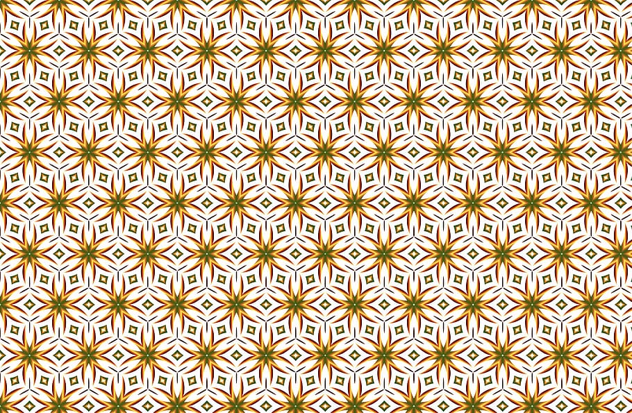 seamless, wallpaper, background, pattern, stars, geometric, green, orange, yellow, brown