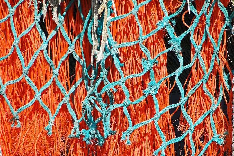 fishing net, mesh, traditional fishing, colors, port, node, trawler, fisherman, fishing, marin