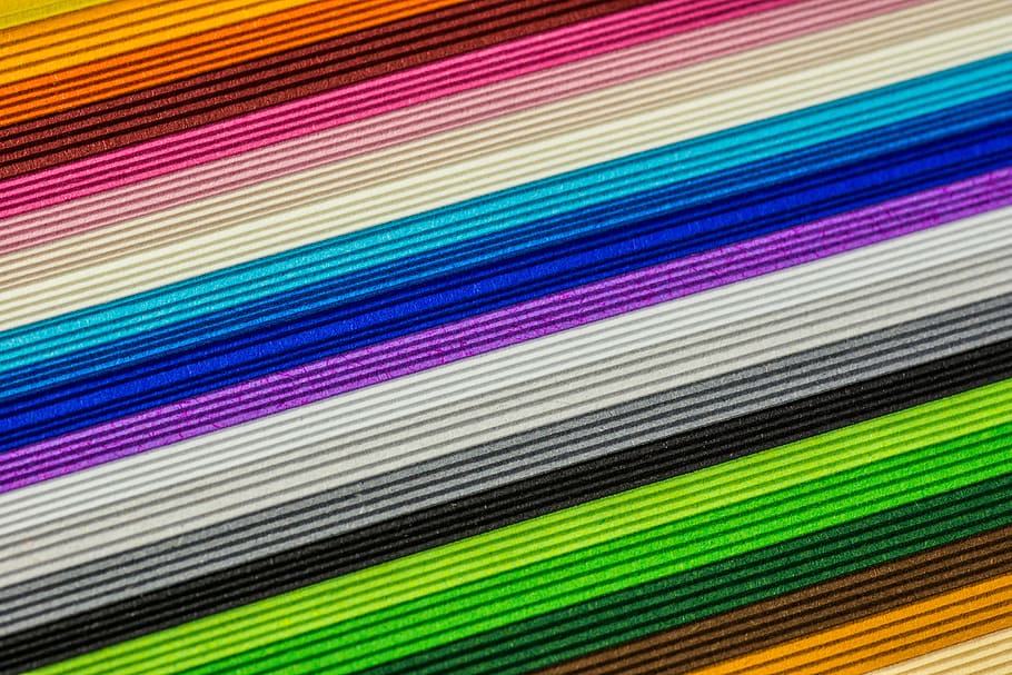 multi-colored striped textile, paper, colorful, color, school, paint, draw, tinker, black, grey