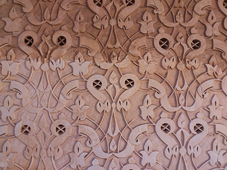brown wall decors, brown, wall, decors, plant, ornament, oriental, texture, design, pattern