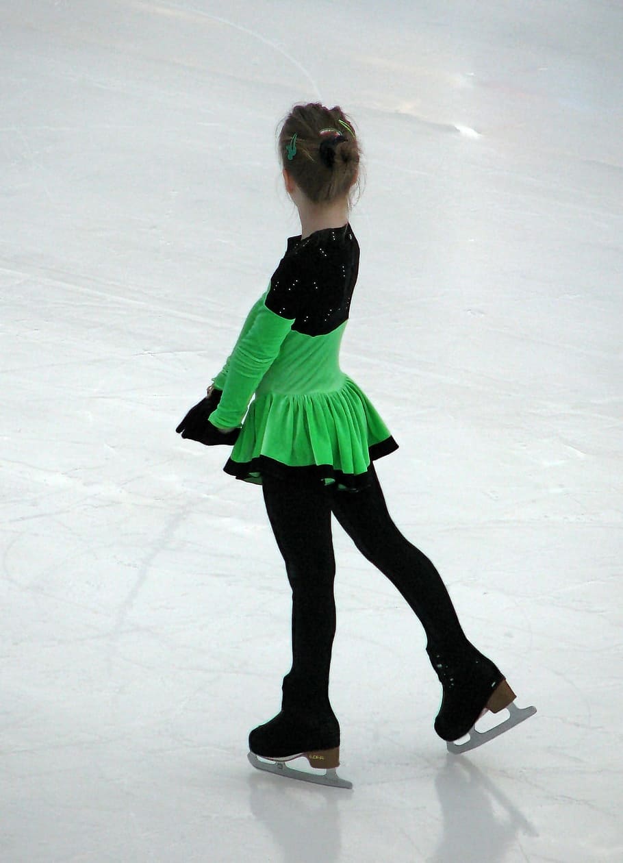 Ice, Skating, Sport, Child, Young, Girl, ice, skating, young, girl, skates, exercise
