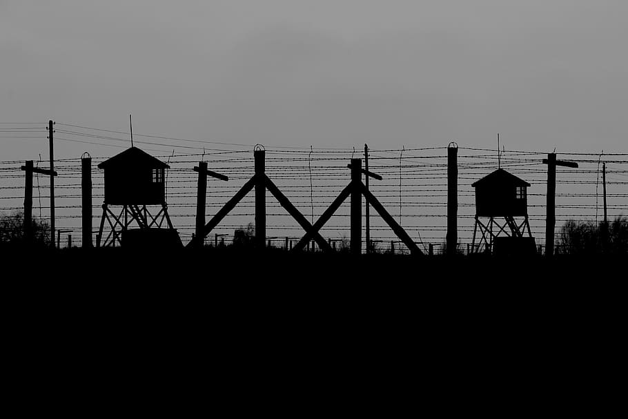 the fence, holocaust, the crematorium, majdanek, chimney, concentration camp, camp, murder, poland, prison