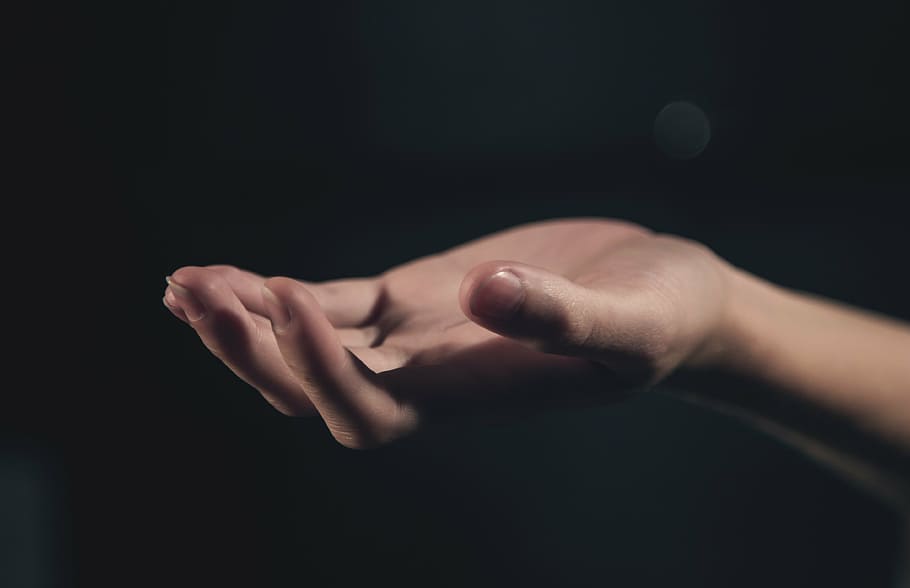 mão de pessoas, preto, plano de fundo, mão, palma, luz, mãos dadas, exploração de mãos, humano, juntos