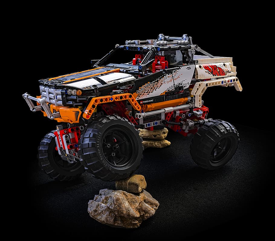 monster truck, lego technic, technic, lego, tecnología, componente, juguetes, jugar, fondo, camión