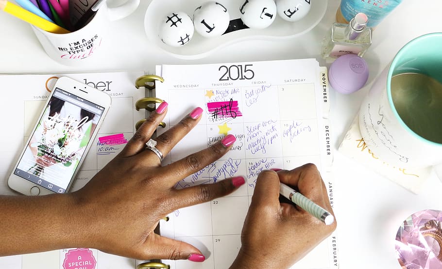 person, writing, calendar planner, calendar, agenda, planner, appointment, event, hands, diamond