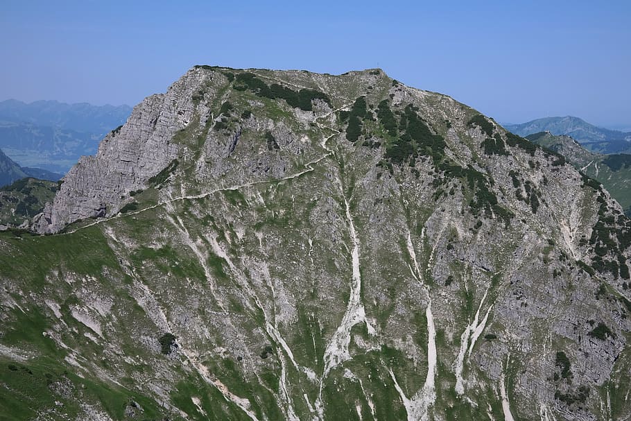 gaishorn, mountain, tannheim, allgäu alps, summit, alpine, mountains, mountain range, rock, sky