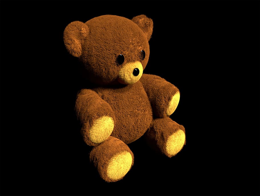 toy, desktop, teddy, animal, bear, cg, blender, brown, stuffed toy, studio shot