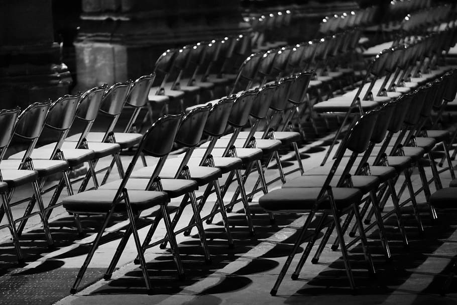 chairs, stacked, church, repetition, cathedral, england, uk, britain, pattern, seat