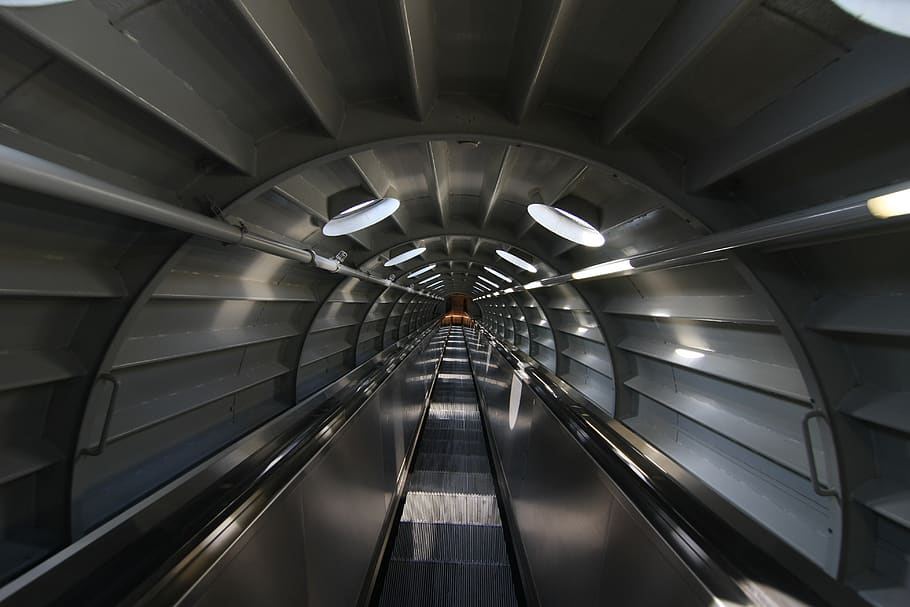 light, tunnel, away, tube, infinity, architecture, indoors, the way forward, transportation, built structure