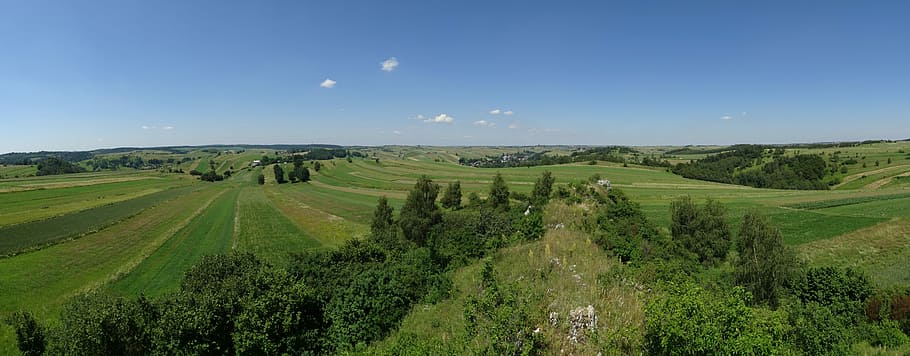Racławice, Polônia, Paisagem, o cultivo de, vila da polônia, agricultura, natureza, panorama, campo, cena rural