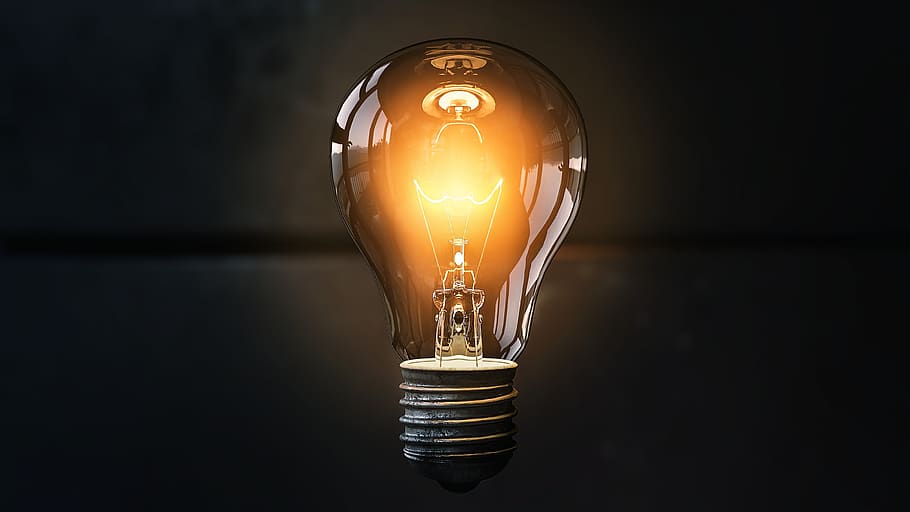 lâmpada, idéia, iluminado, inspiração, luz, energia, bulbo, eletricidade, criativa, inovação