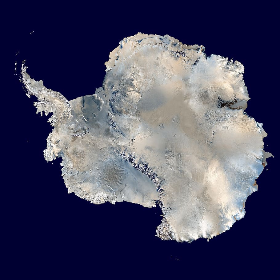 antarctica continent, antarctica, south pole, continent, aerial view, geography, map, satellite image, satellite photo, ocean