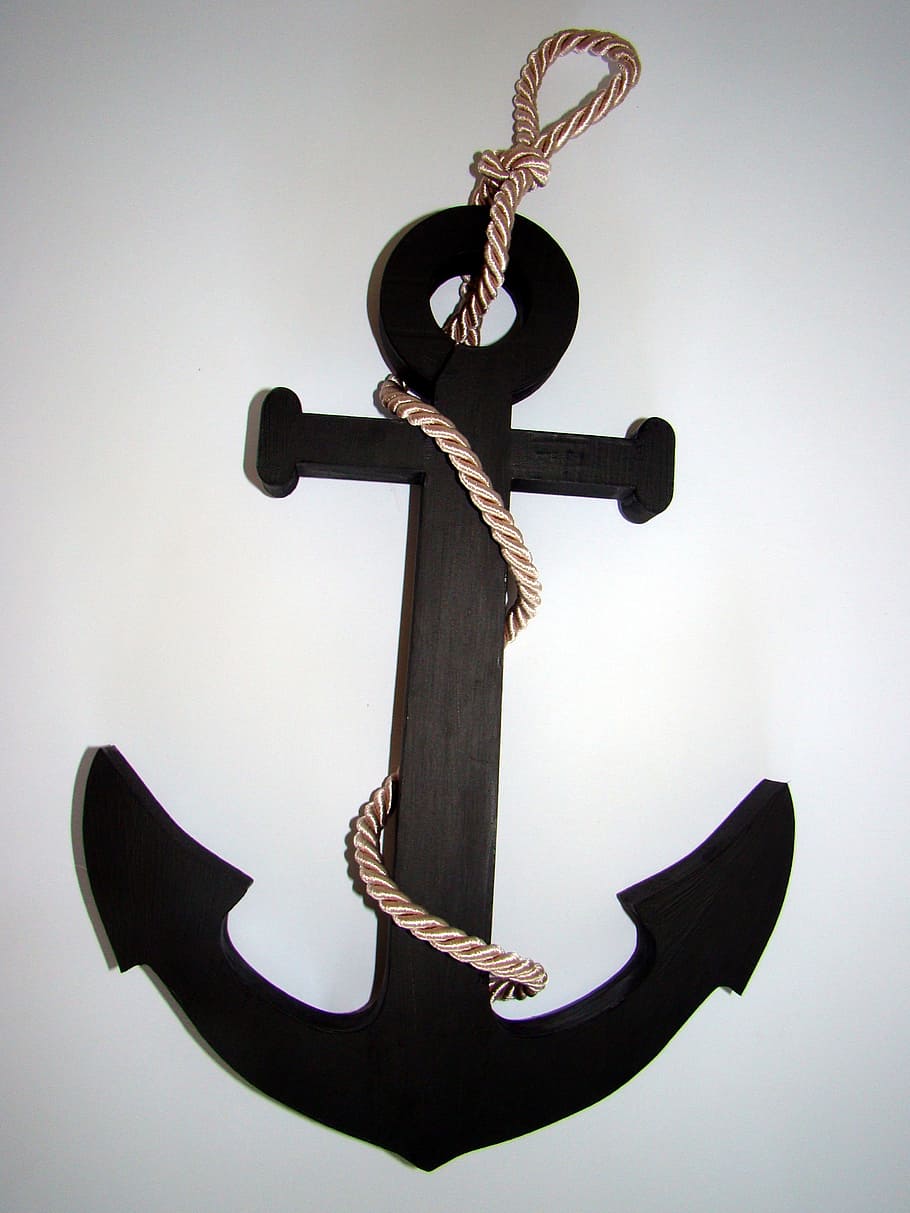 black anchor illustration, anchor, naval science, makammos, sea, dekor, symbol, indoors, belief, cross