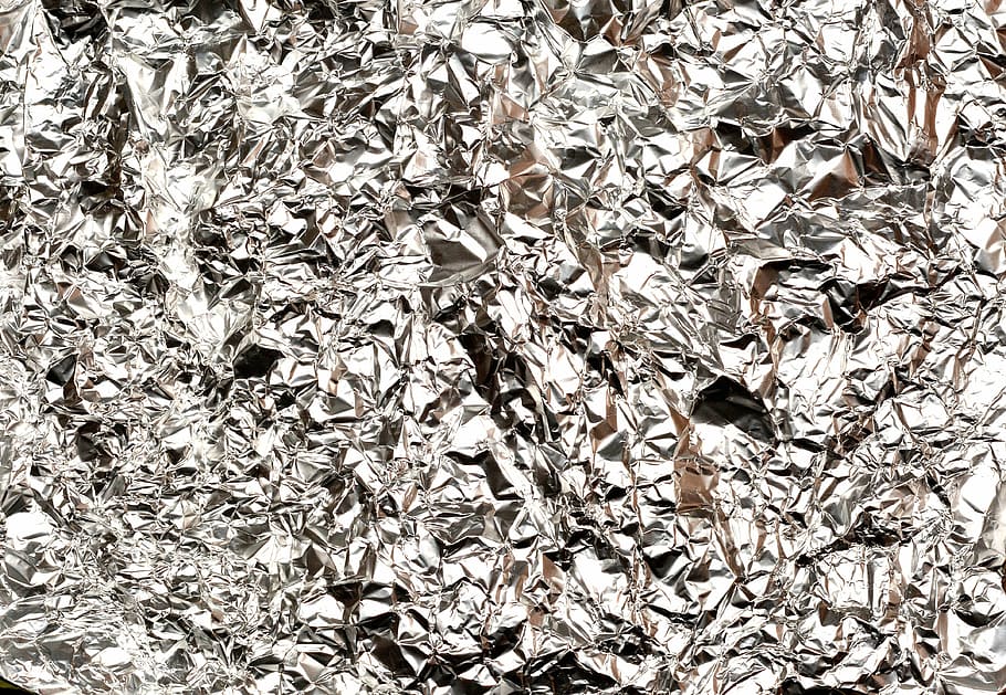 gray crumpled foil, aluminum foil, alu, hell, crumpled, used, texture, background, worn, full frame
