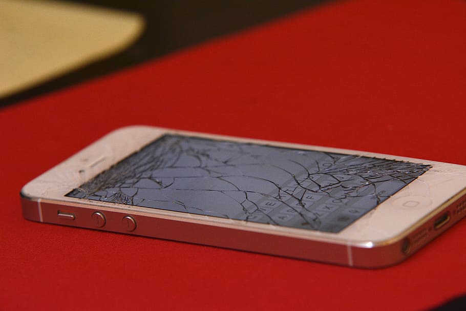 cracked, white, iphone 5, iphone, shattered, mobile, screen, phone, telephone, communication