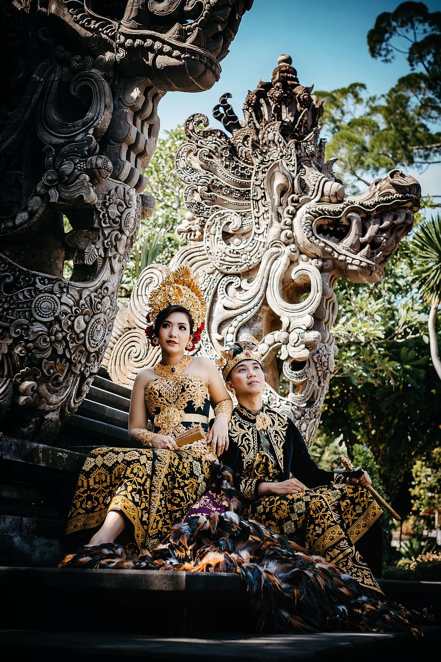 bali, couple, balinese, costume, traditional, culture, love, romance, wedding, indonesia