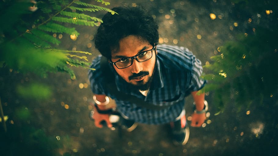 fotógrafo, índia, cineasta, estilo de vida, jovem, homem, árvore, plantar, uma pessoa, adulto jovem