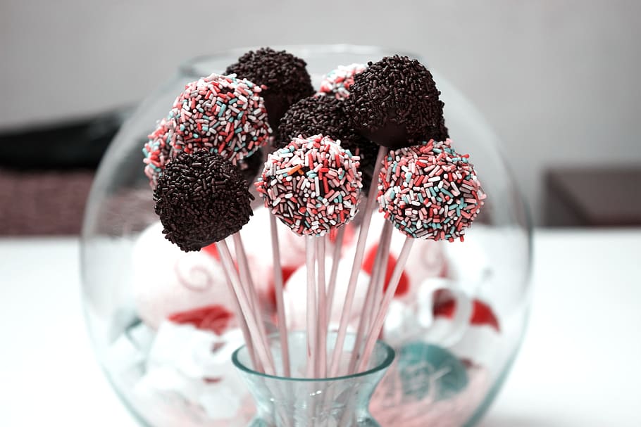 selective, focus photo, candy, sticks, cake pops, candies, chocolate, food, sweet, dessert