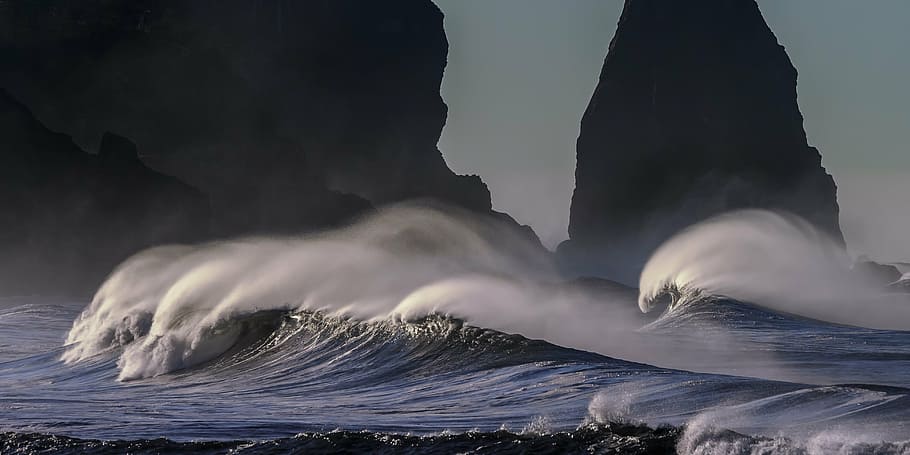 foto de lapso de tempo, ondas do mar, praia, litoral do pacífico, oceano, costa, pacífico, mar, marinha, natureza