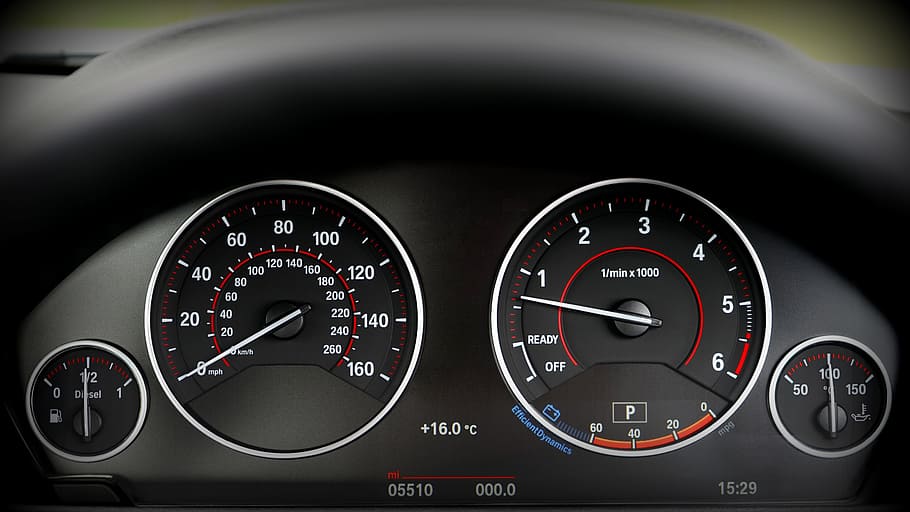 photography of speedometer, bmw, car, vehicle, transportation, auto, transport, automobile, style, speed