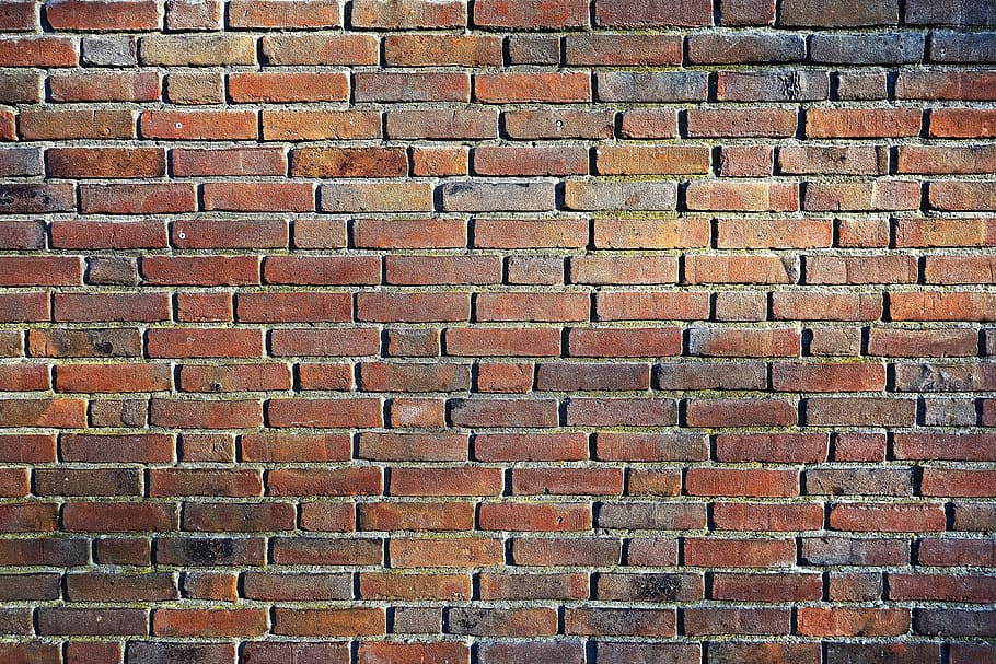 concrete brick wall, brick wall, wall, masonry, brickwork, red brick wall, pattern, brick background, brick backdrop, brick texture