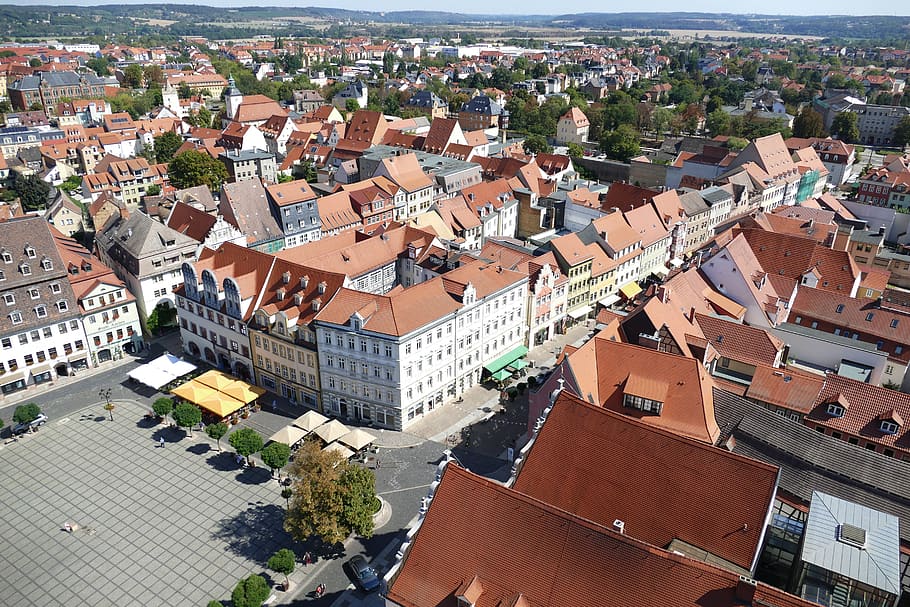 naumburg, saxônia-anhalt, outlook, vista, centro histórico, historicamente, mercado, espaço, exterior do edifício, arquitetura
