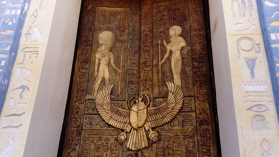 doors cleopatra, scarab, morocco, props, craft, architecture, art and craft, history, representation, human representation