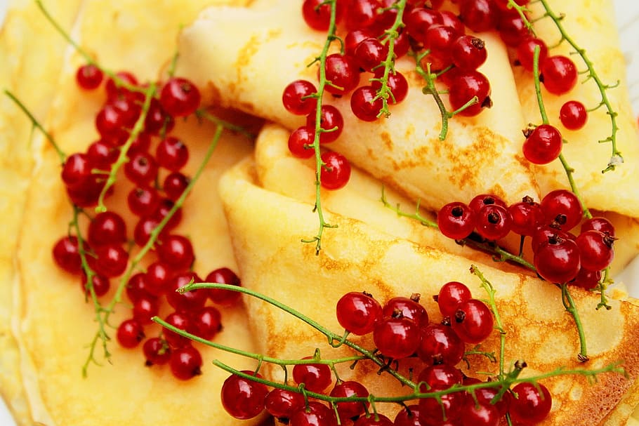 food, crepe, egg, omelette, food and drink, fruit, healthy eating, red, freshness, close-up