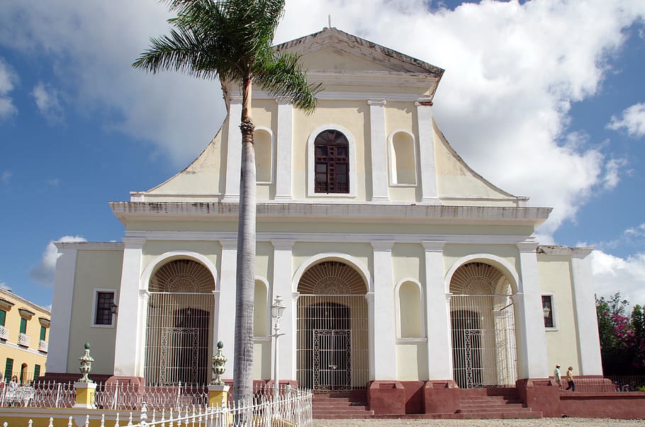 cuba, trinidad, church, facade, architecture, colonial, religion, faith, color, facades