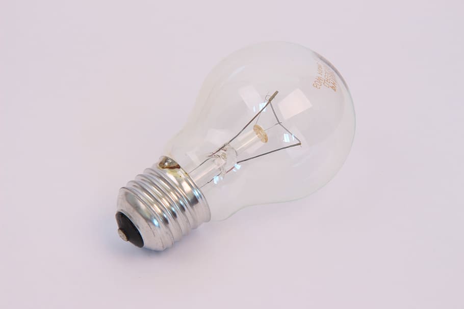 Light Bulb, Lying, Front, shiny, business, filament, close-up, lighting equipment, electricity, indoors
