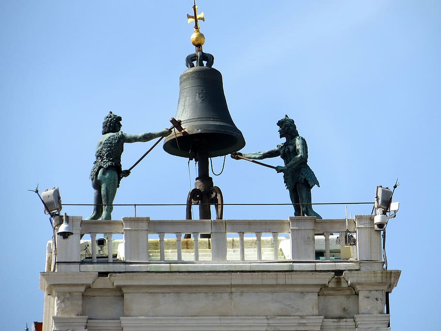 venice bell, piazza, mark, st, san, venice, marco, italy, europe, bell