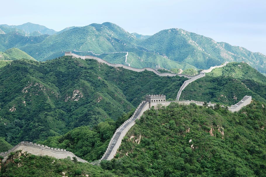 great, wall, china, the great wall, badaling, mountain, scenics, mountain range, nature, road