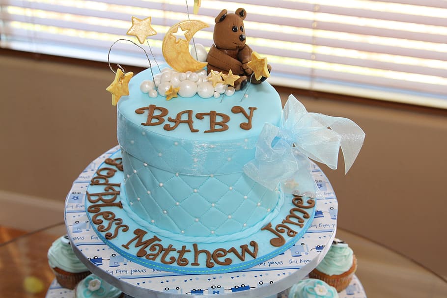 azul, pastel de fondant de bebé, oso, topper de la torta, azul bebé, fondant, pastel, topper, pastel de cumpleaños, pastel de baby shower