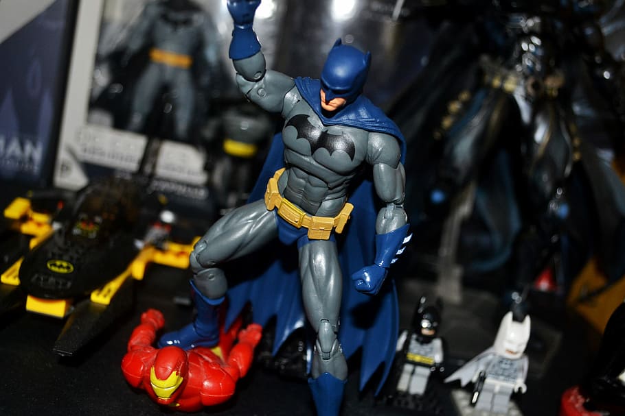 Batman, figura de acción, colección, casco, sombreros, militar, industria, sin gente, casco militar, representación