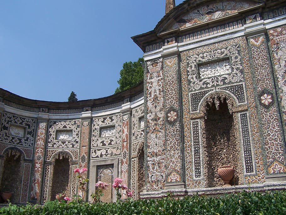 Itália, mosaico, arquitetura, turismo, italiano, parede, pedra, construção, parede de pedra, estrutura