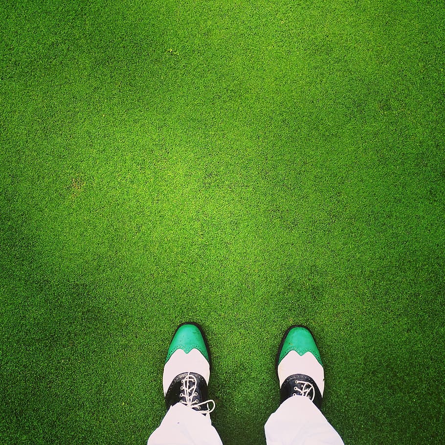 golfe, o campo de golfe, verde, grama, grama verde, natureza, botas, sapatos de golfe, gramado, o caminho verde