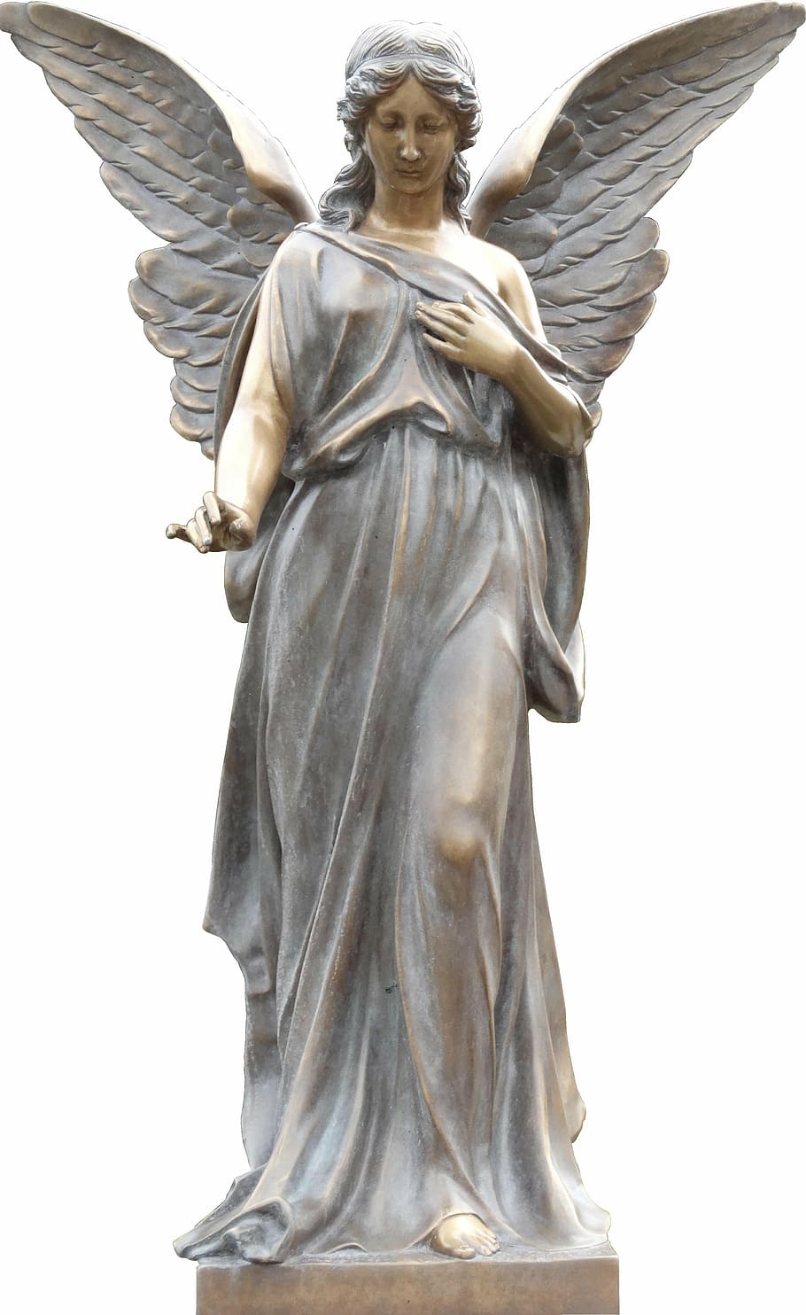 female angel figurine, angel, angel statue, statue, art, sculpture, monument, wing, human representation, art and craft