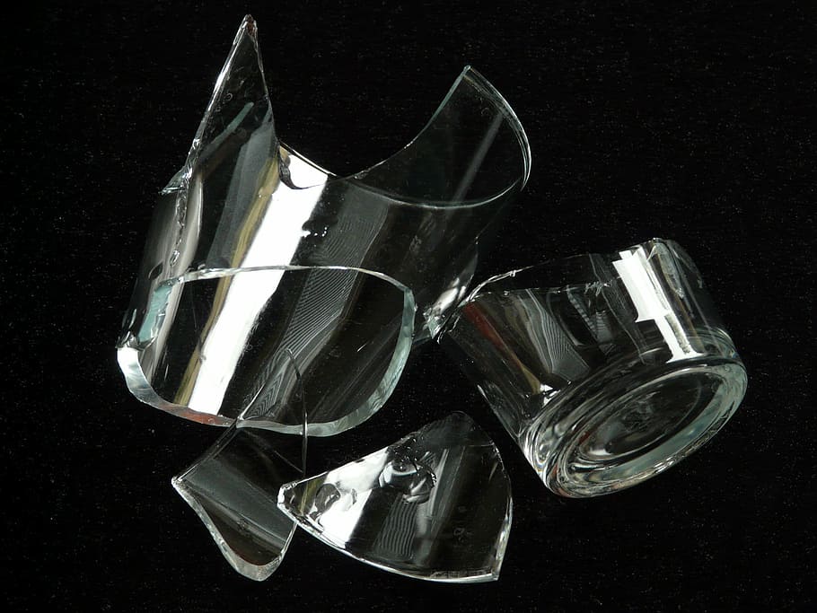 broken vase, Shard, Broken Glass, Sharp, glass, broken, cut, pointed, dangerous, black background