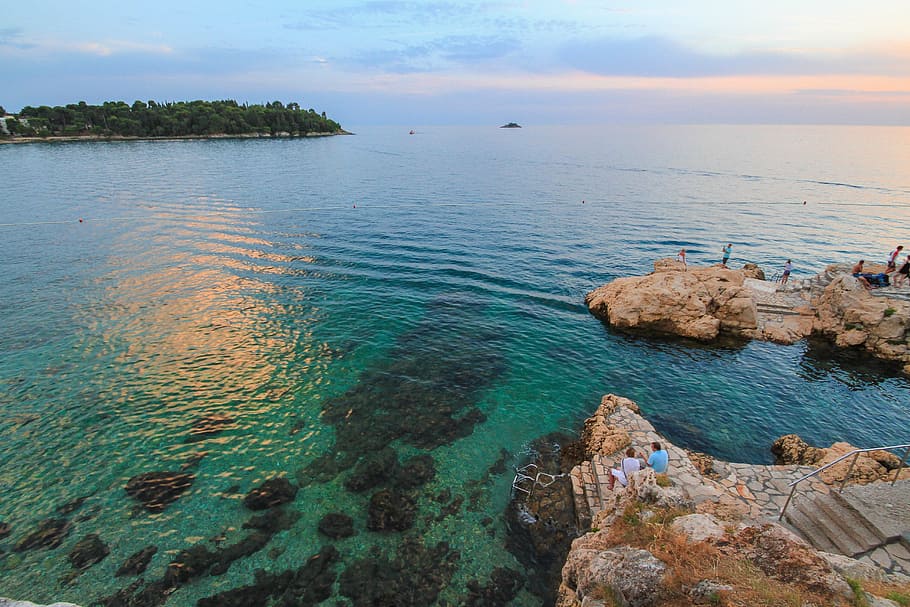 croatia, rovinj, sunset, city, venice, sea, blue, water, scenics - nature, sky