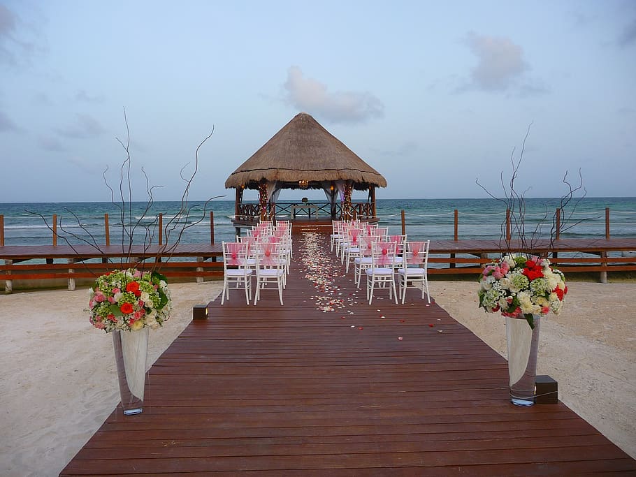 wedding, decoration, beach, sea, caribbean, destination, romantic, mexico, water, flower