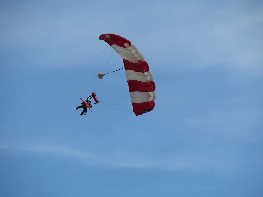 two, person, paragliding, parachute, sky diving, chatham, sky, sport, diving, extreme