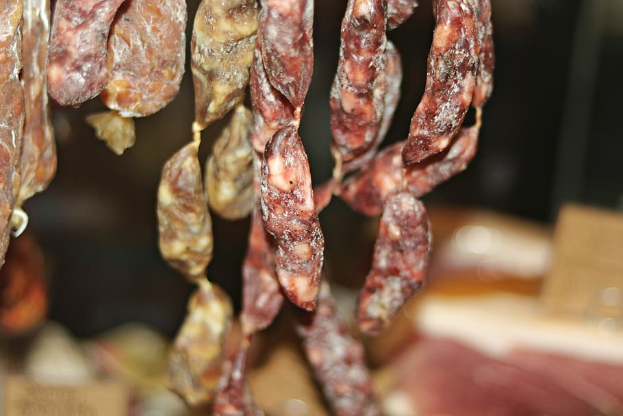 salami, sausage, cured sausage, meat, cacciatore, chorizo, delicious, specialty, food, gourmet