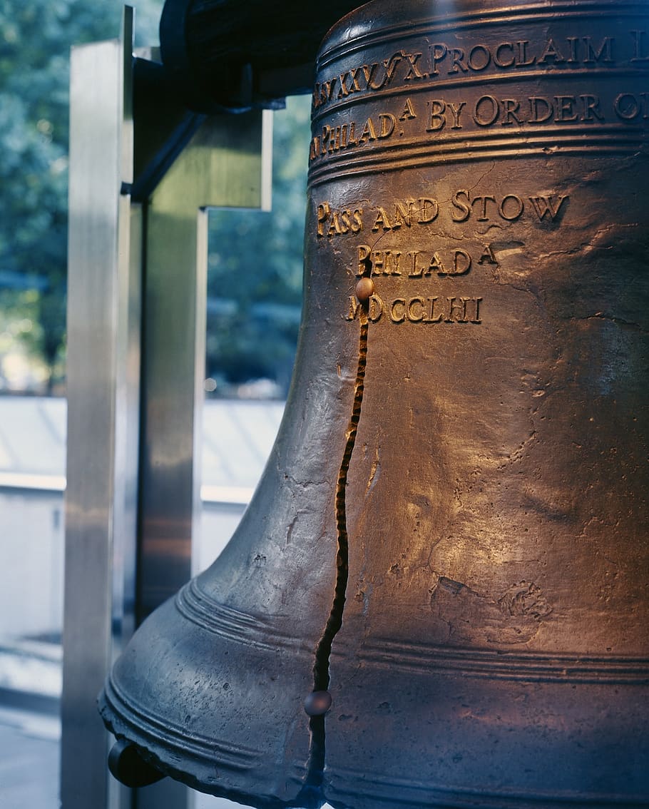 liberty bell, Philadelphia, kemerdekaan, simbol, icon, Amerika Serikat, pennsylvania, pariwisata, bersejarah, retak