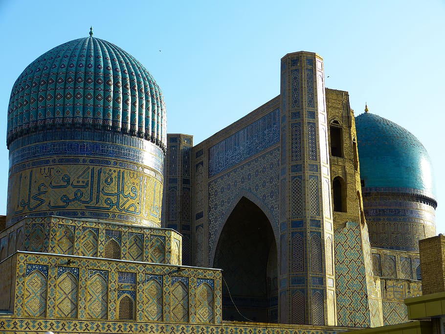 비비 자놈, 모스크, 사마르 칸트, 우즈베키스탄, 건물, 큰, 관광지, 웅장한 무덤, 티무르, 건축물