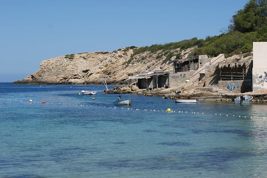 Ibiza, Illes, Balears, Beach, Sea, illes, balears, costa, boat, fishing, water