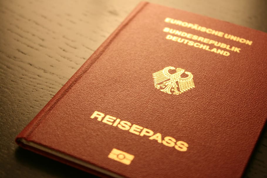 red passport, Passport, Document, Germany, federal republic of, europe, border, text, communication, close-up