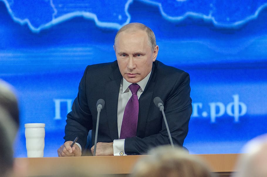 man, wearing, blue, formal, suit jacket, microphone, stage, putin, policy, the kremlin